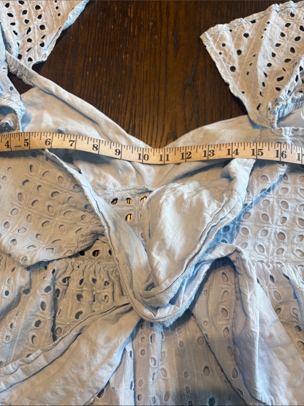ELOQUII Light Blue Eyelet Easy Dress Size 16 - Picture 6 of 9